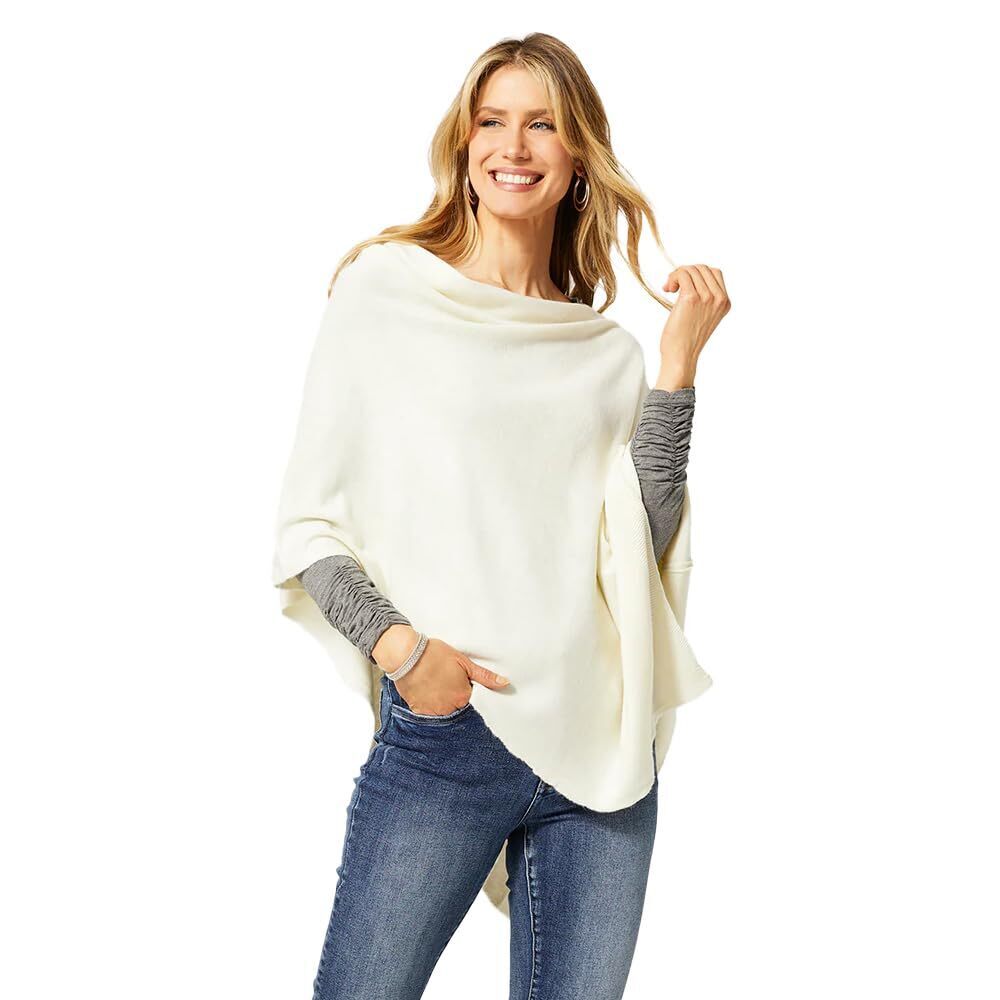 4276 Womenâs Versatile Lightweight Poncho Shawl Wrap | Wear Multiple Ways